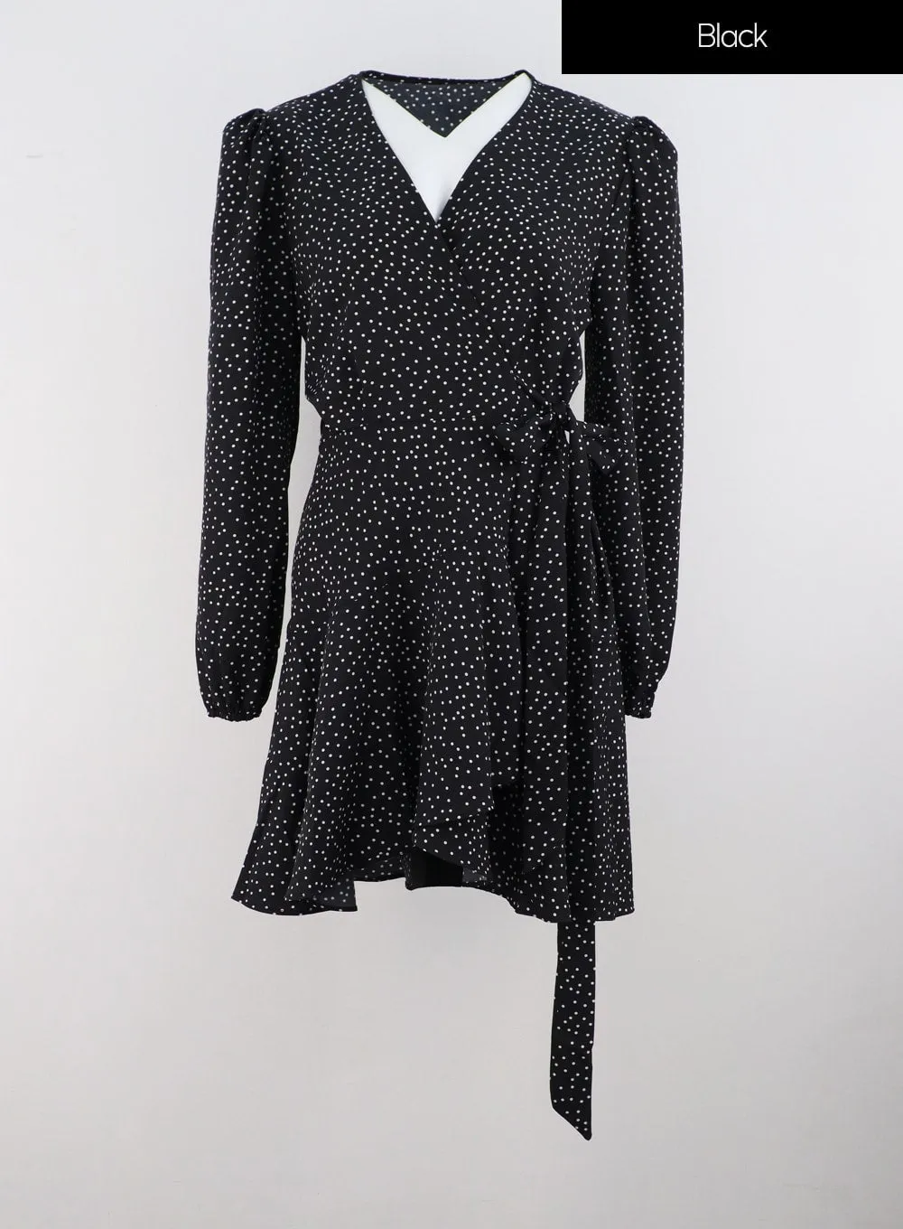 Polka Dot Mini Wrap Dress IS301