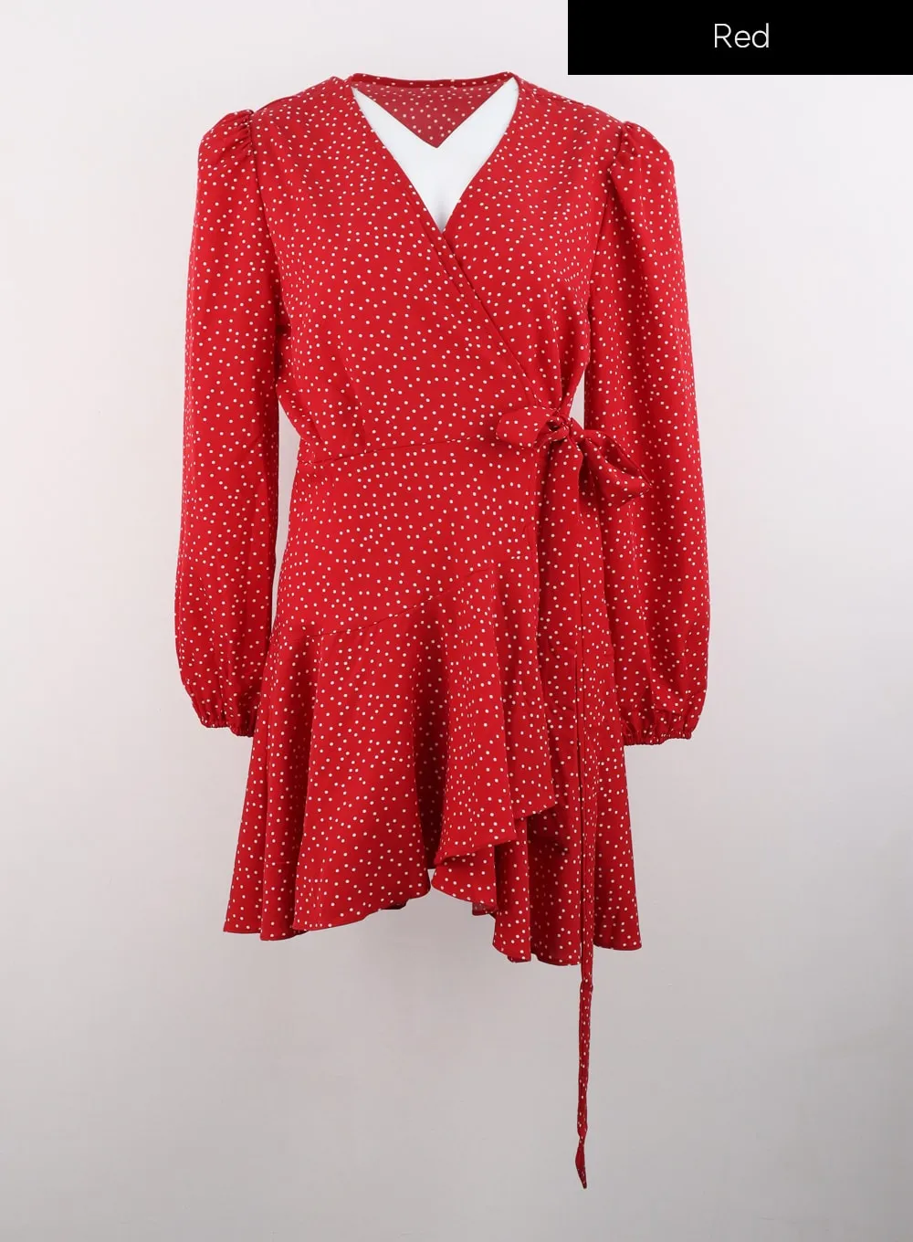 Polka Dot Mini Wrap Dress IS301