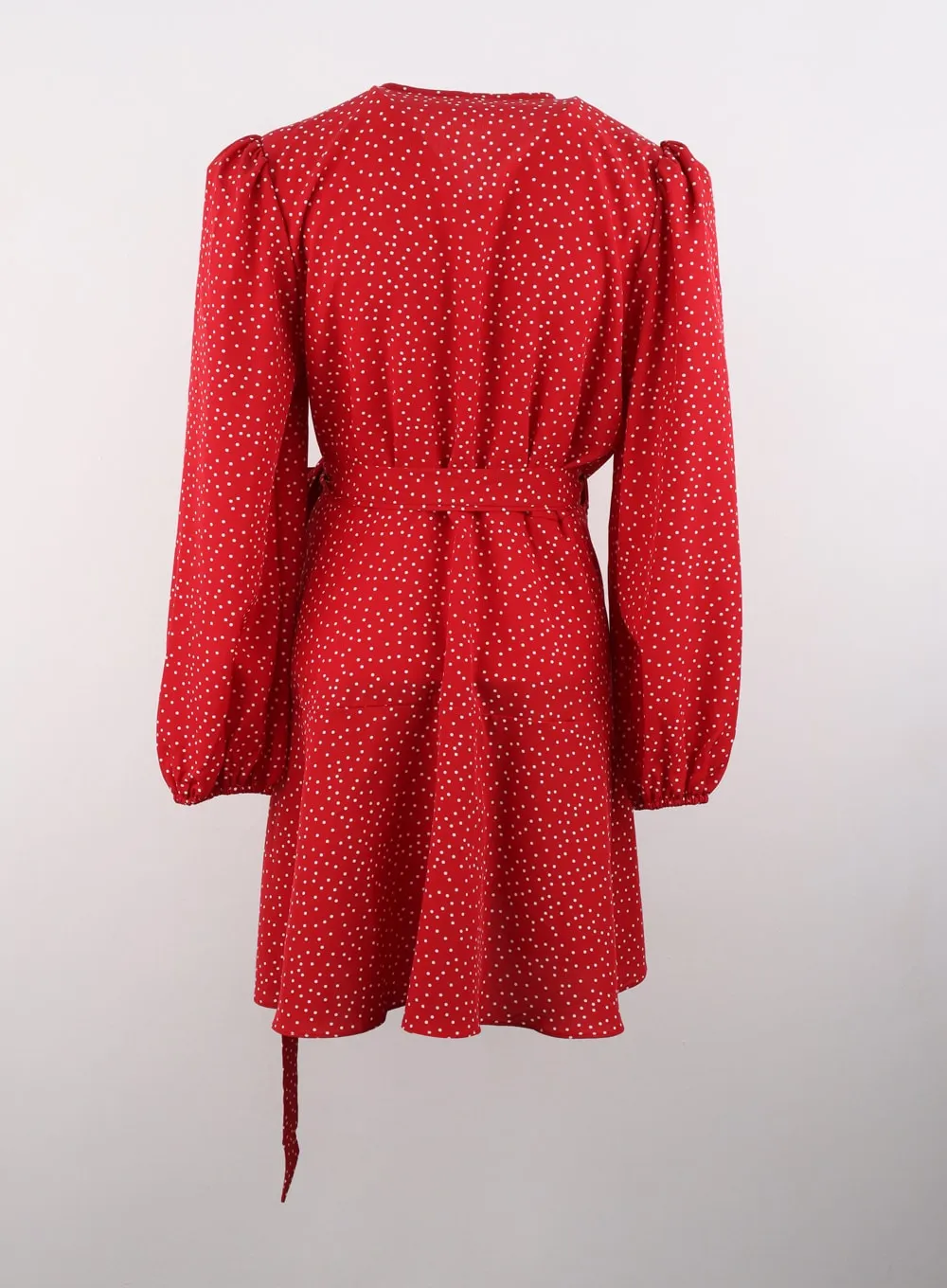 Polka Dot Mini Wrap Dress IS301