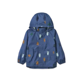 Raincoat Jacket - Pedia - Robots/Indigo Blue