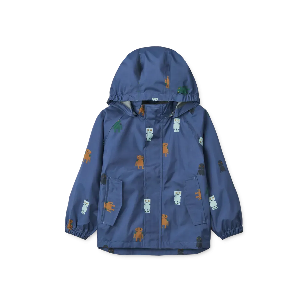 Raincoat Jacket - Pedia - Robots/Indigo Blue