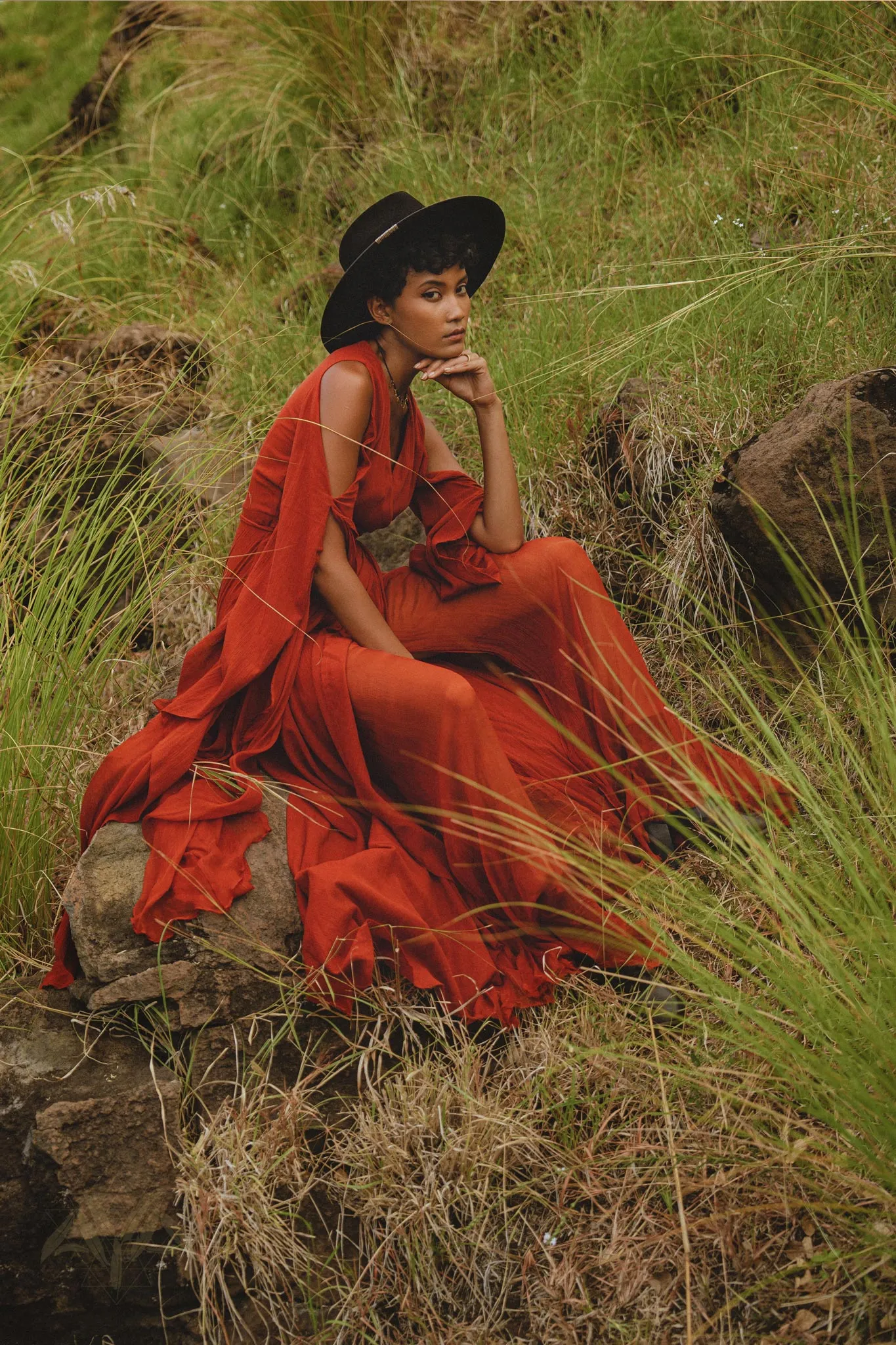 Red Rose Makosh Goddess Dress • Boho Fairy Wings Dress • Light Cotton Formal Dress