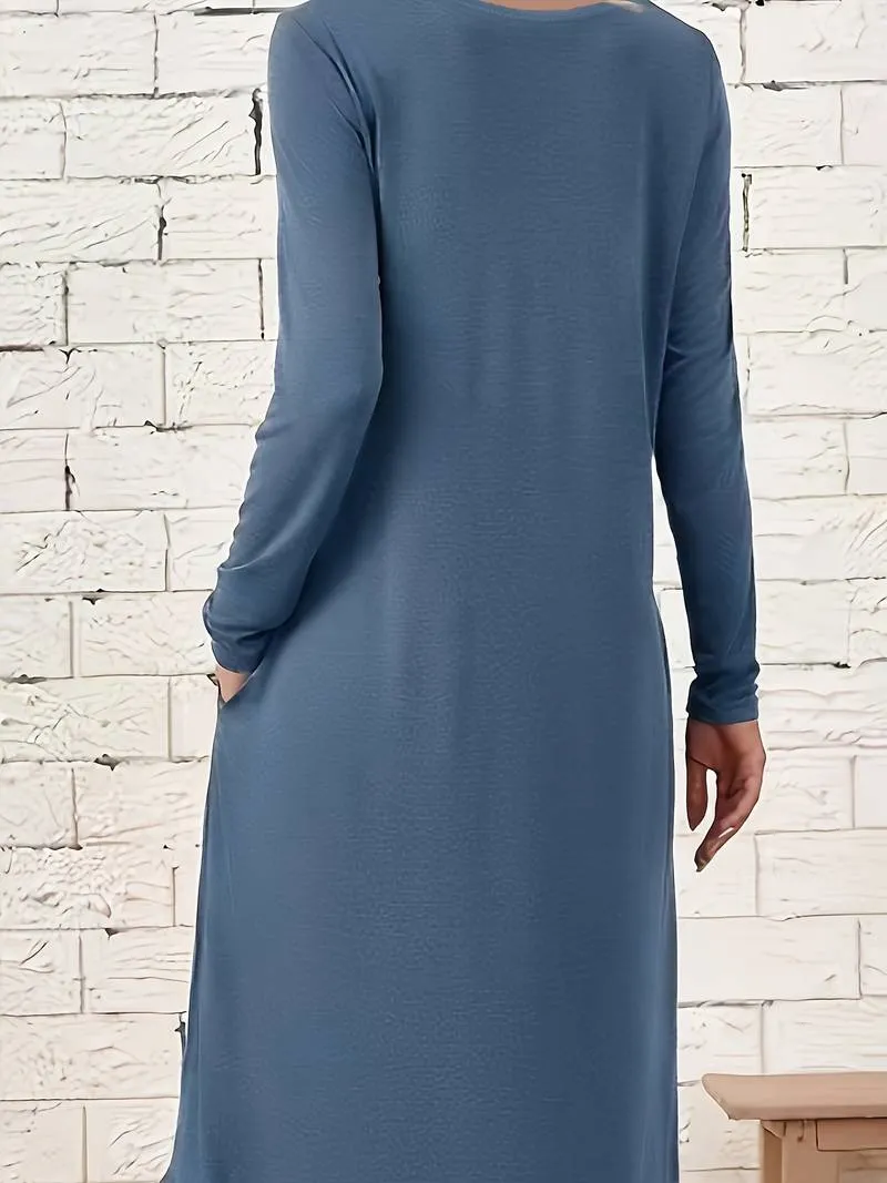 Remi - Solid Crew Neck Midi Dress