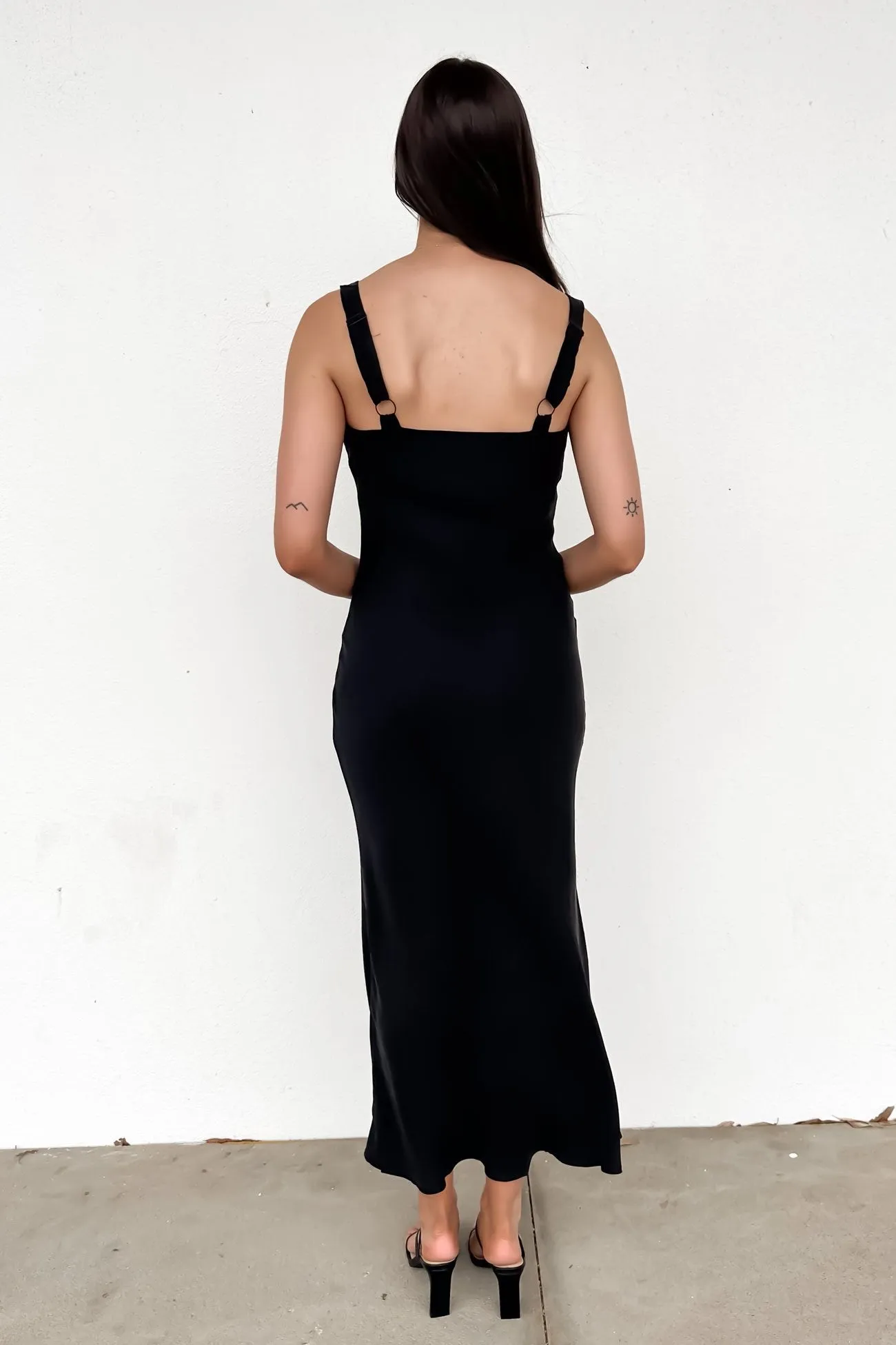 Ren Cupro Slip Dress Black