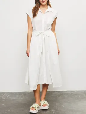 Roman Holiday Front Tie Wrap Dress in White