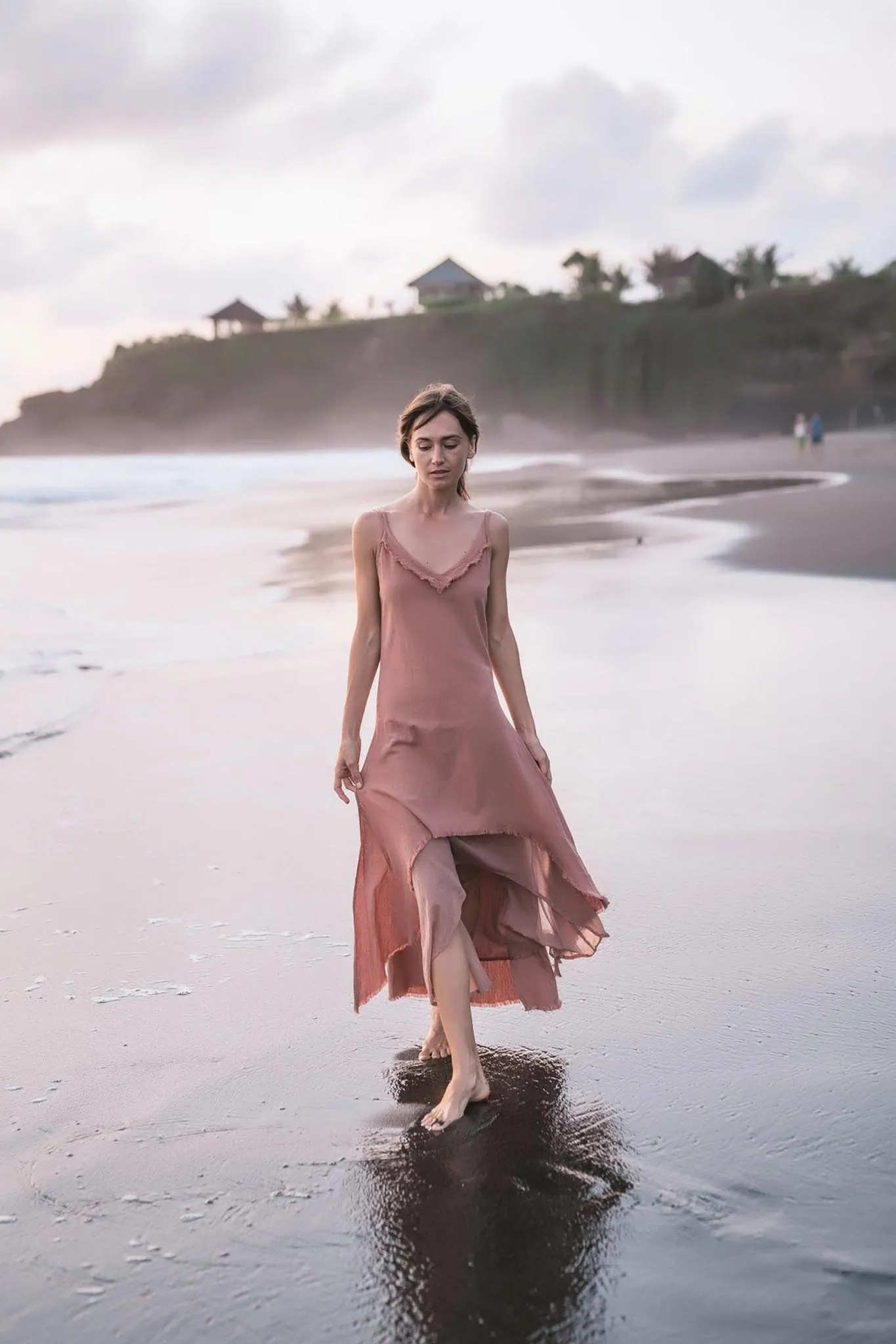 Rose Bridesmaid Dress • Midi Pink Casual Dress