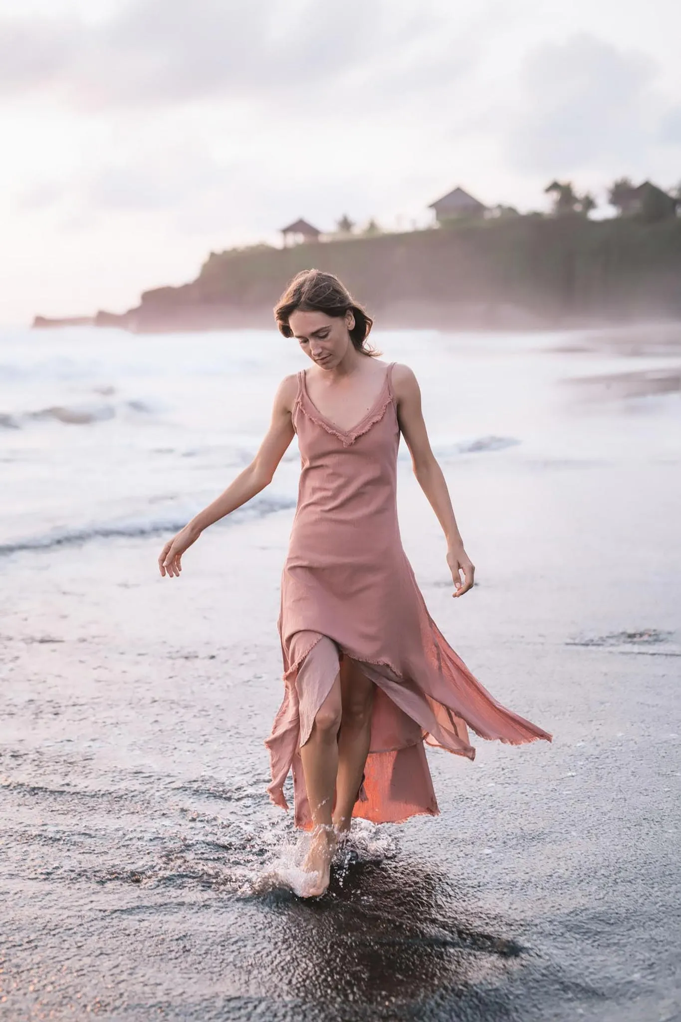 Rose Bridesmaid Dress • Midi Pink Casual Dress