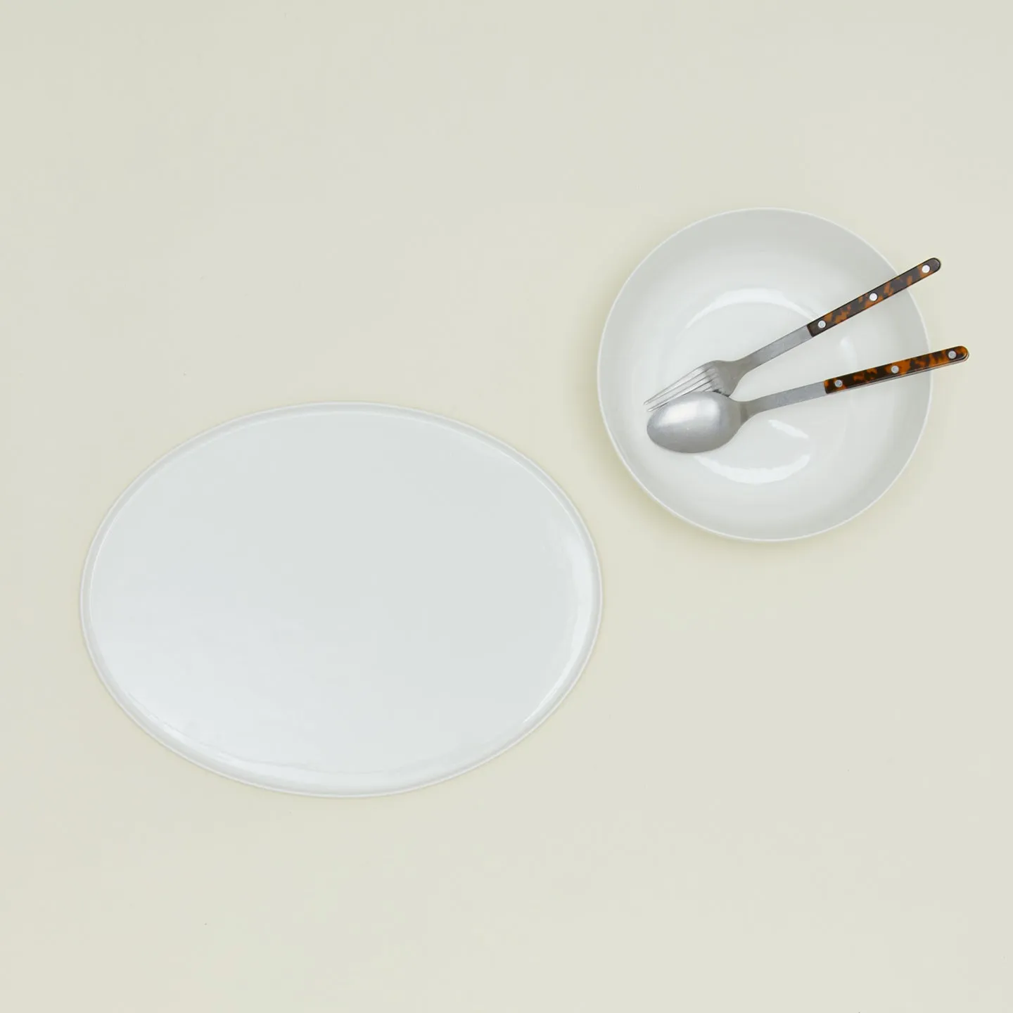 Simple Porcelain Serveware, 2 Piece Set