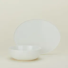 Simple Porcelain Serveware, 2 Piece Set