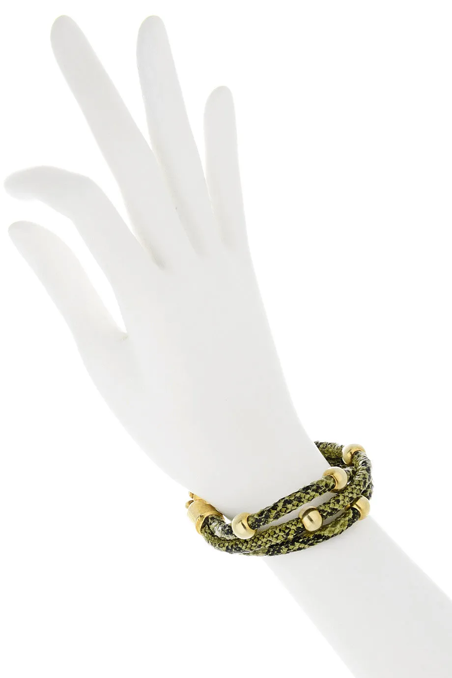 SNAKESKIN Green Wrap Bracelet