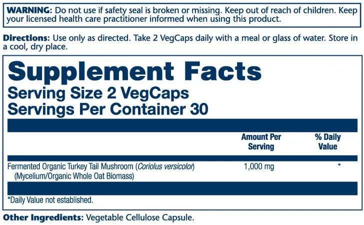 Solaray Organically Grown Turkey Tail Mushroom 60 VegCap