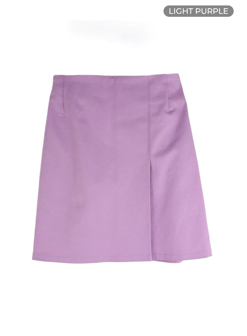 Solid Wrap Cotton Mini Skirt IM406