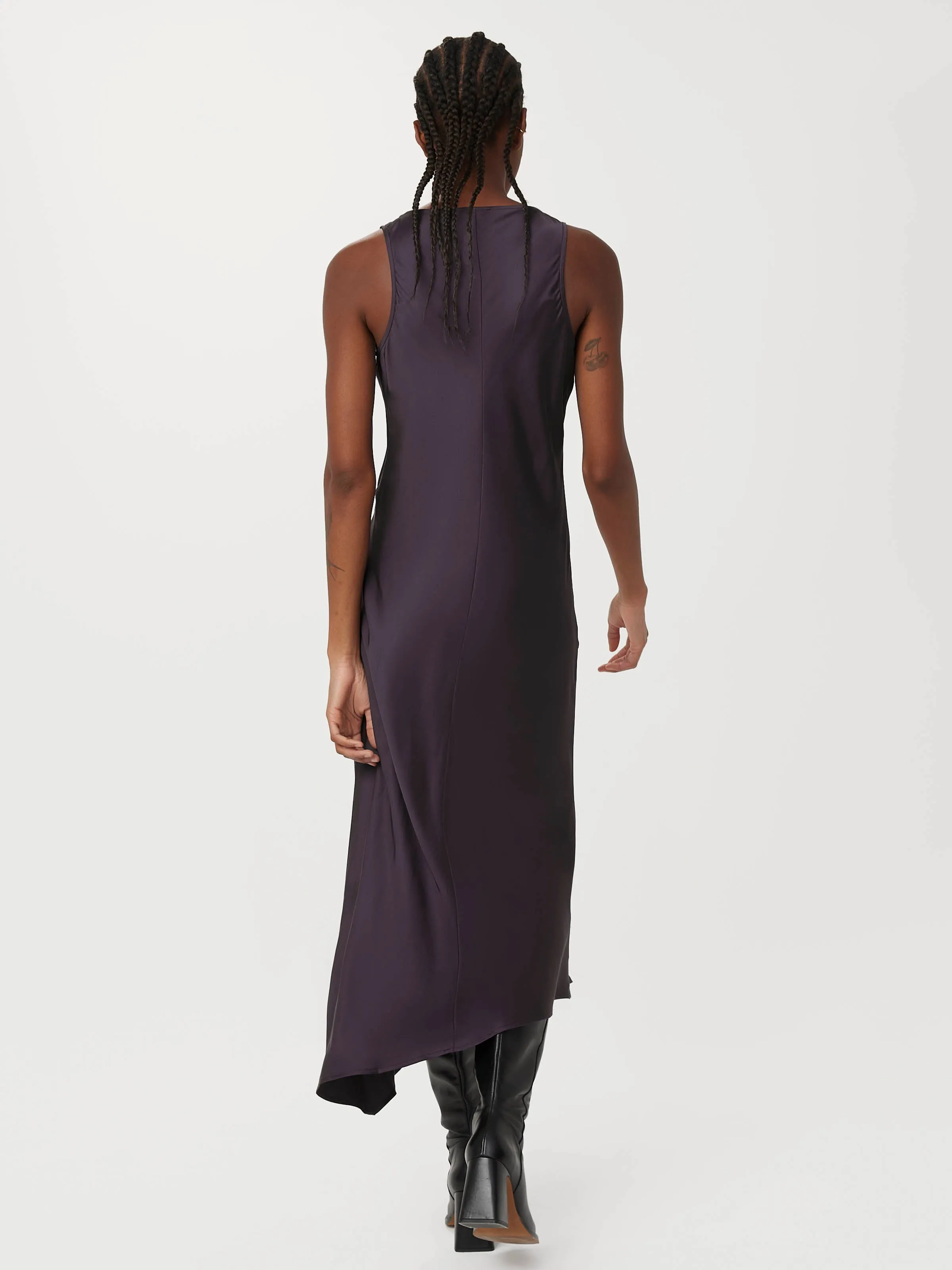 The Asymmetrical Slip Dress in Dark Purple