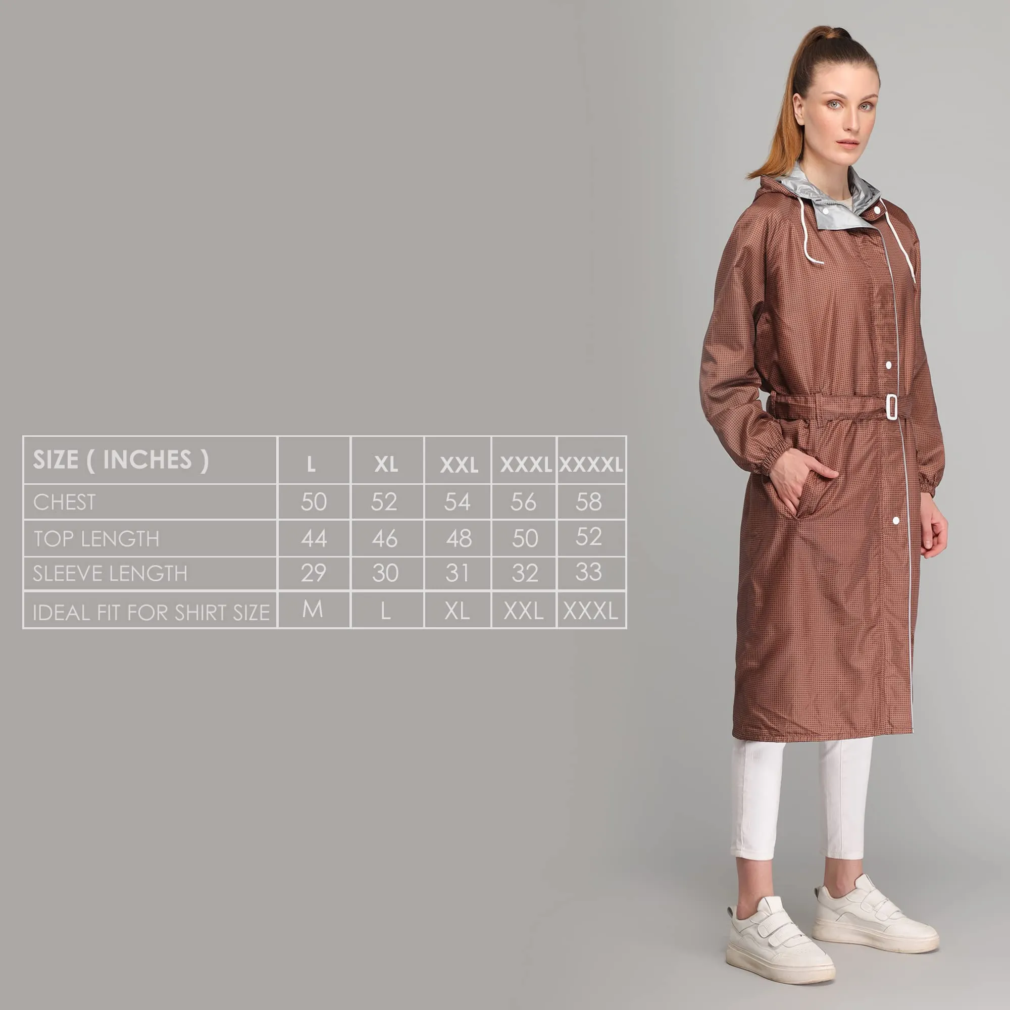 The Clownfish by STRAUSS Raincoats for Women Waterproof Reversible Double Layer. Brilliant Pro Series (Brown, X-Large)