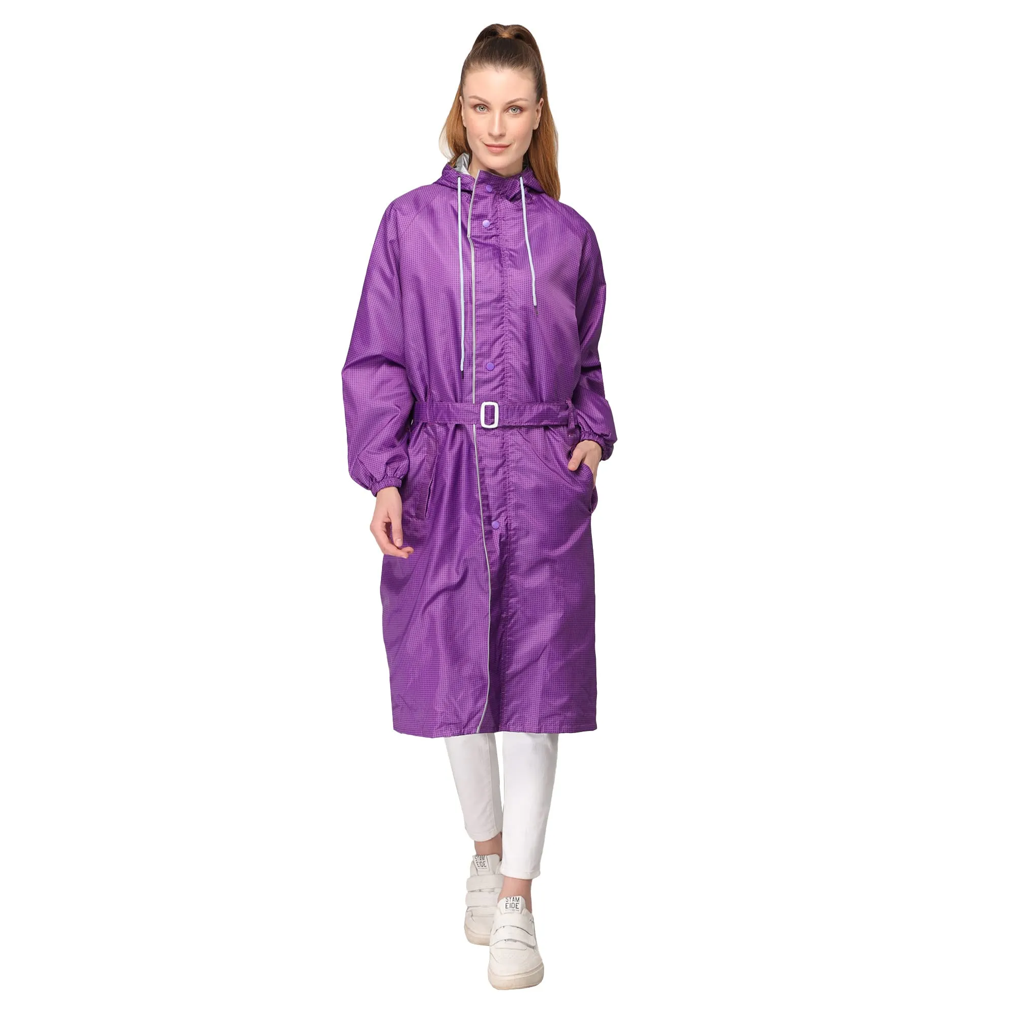 The CLOWNFISH by STRAUSS Raincoats for Women Waterproof Reversible Double Layer. Brilliant Pro Series (Purple, X-Large)