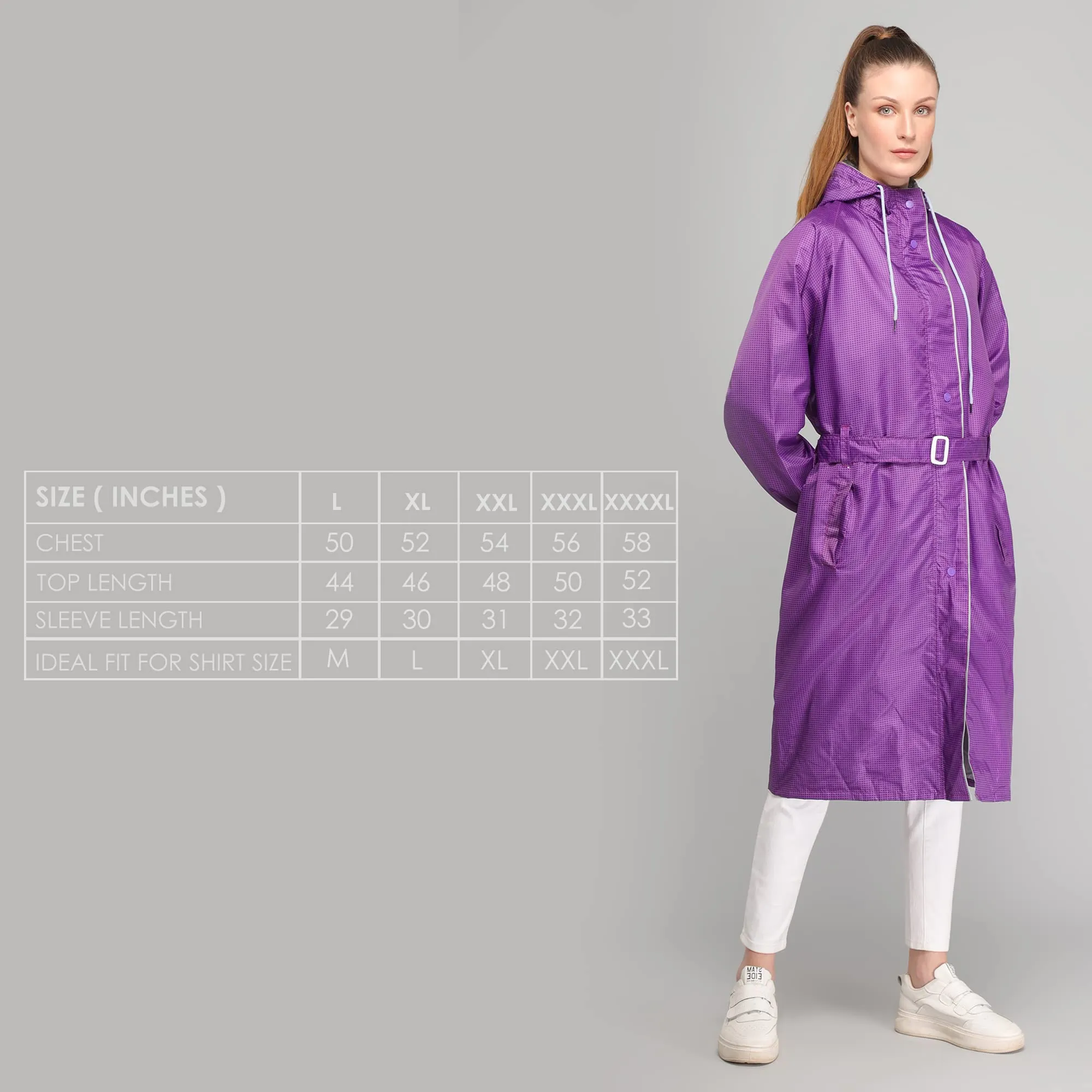 The CLOWNFISH by STRAUSS Raincoats for Women Waterproof Reversible Double Layer. Brilliant Pro Series (Purple, X-Large)