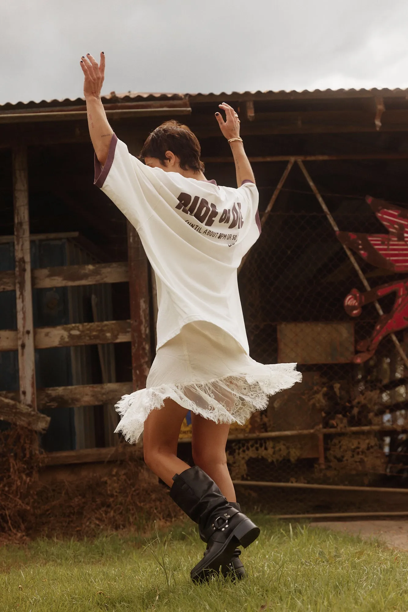 The Lace Mini Dress, Cream