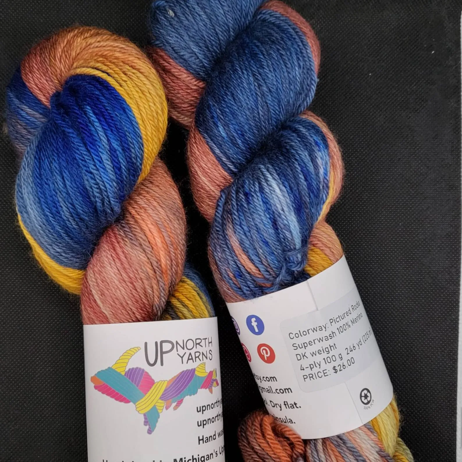 UP North Yarns High Twist BFL Sock