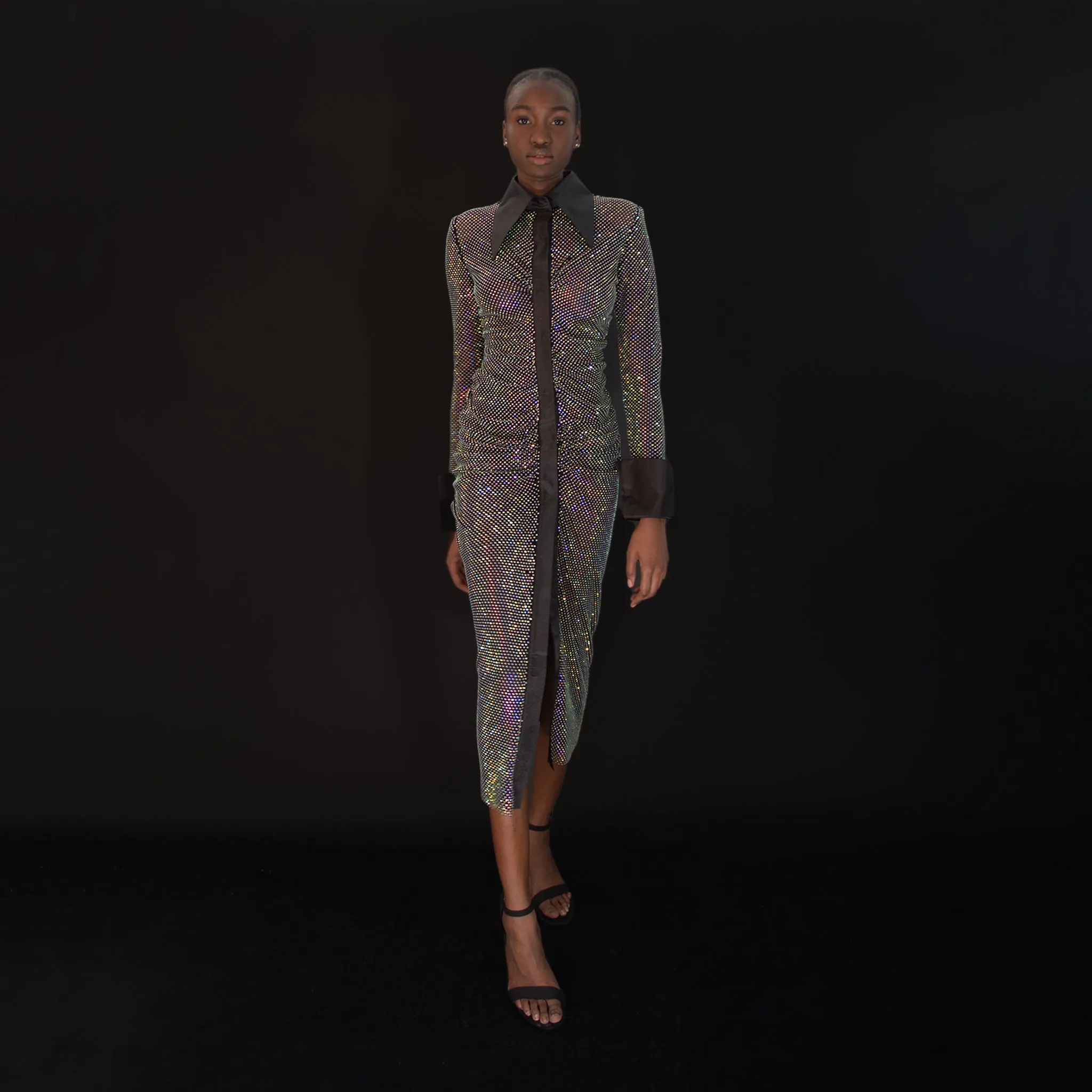 Vega Crystal Shirt Dress