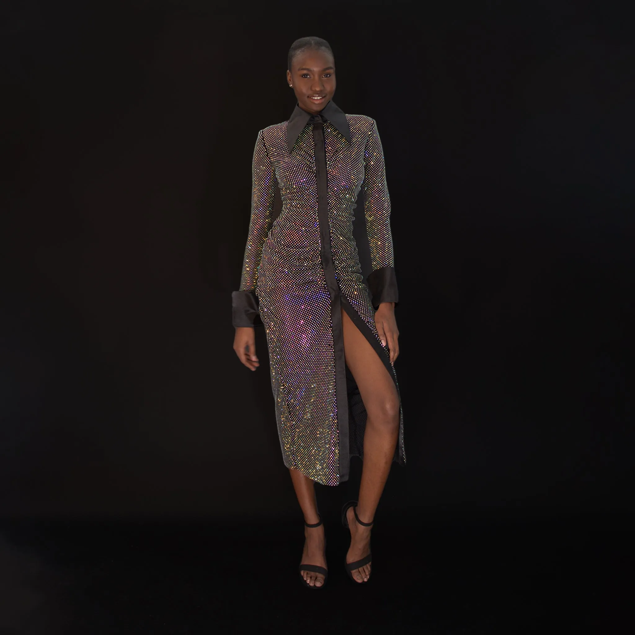 Vega Crystal Shirt Dress