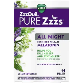 Vicks ZzzQuil Pure Zzzs All Night Extended Release Melatonin Sleep Aid 14 Count