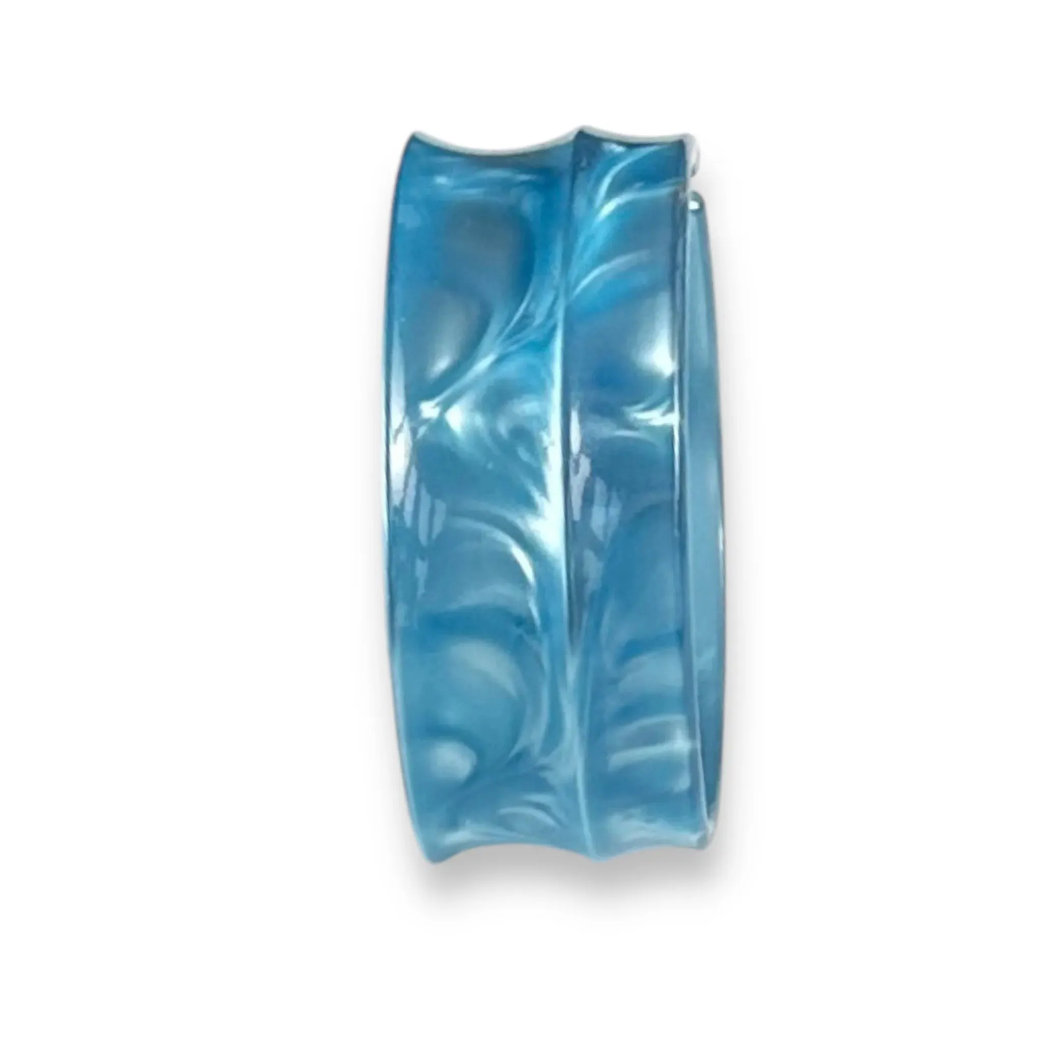 Vintage Blue Moonglow Lucite Bangle: A Celestial Statement Piece