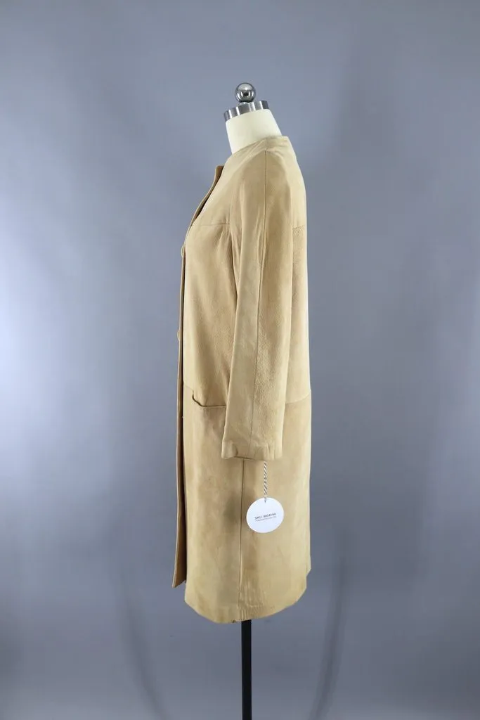 Vintage Chamois Suede Car Coat