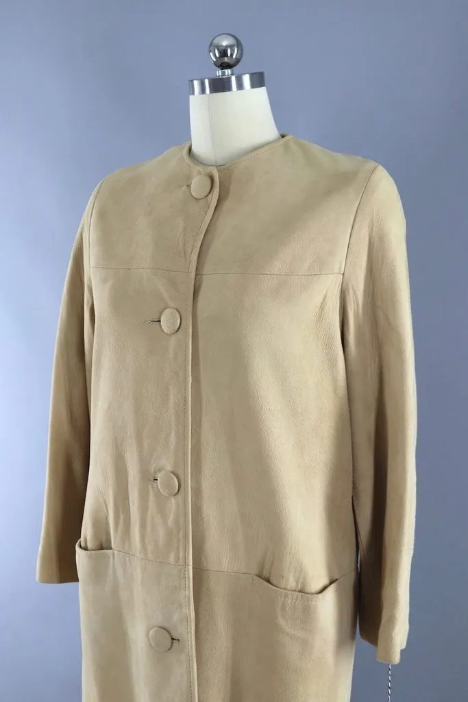 Vintage Chamois Suede Car Coat