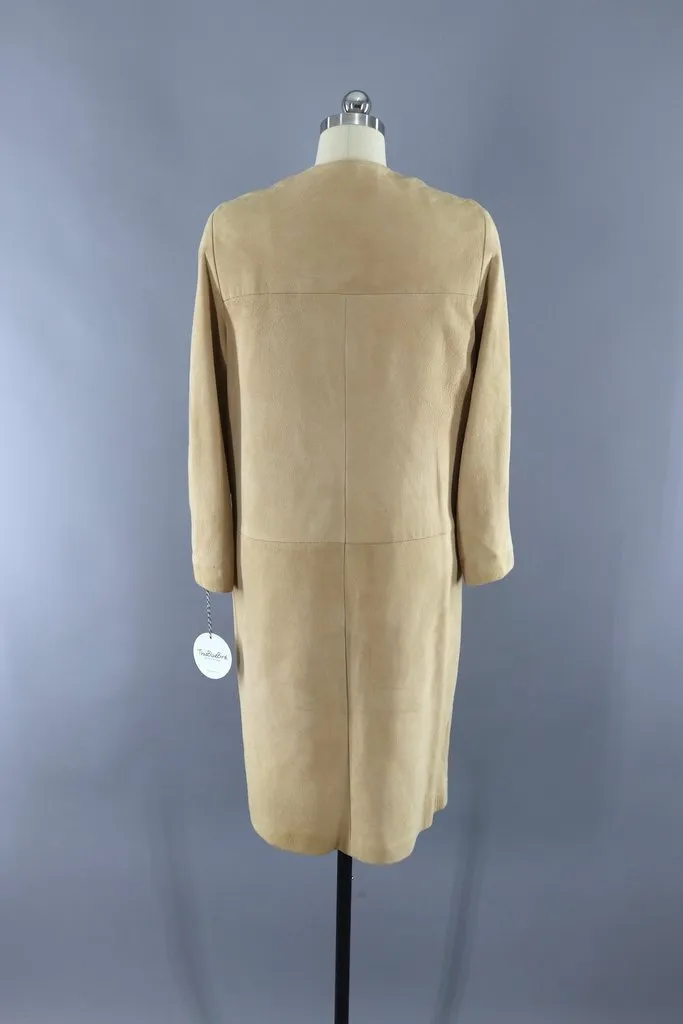 Vintage Chamois Suede Car Coat