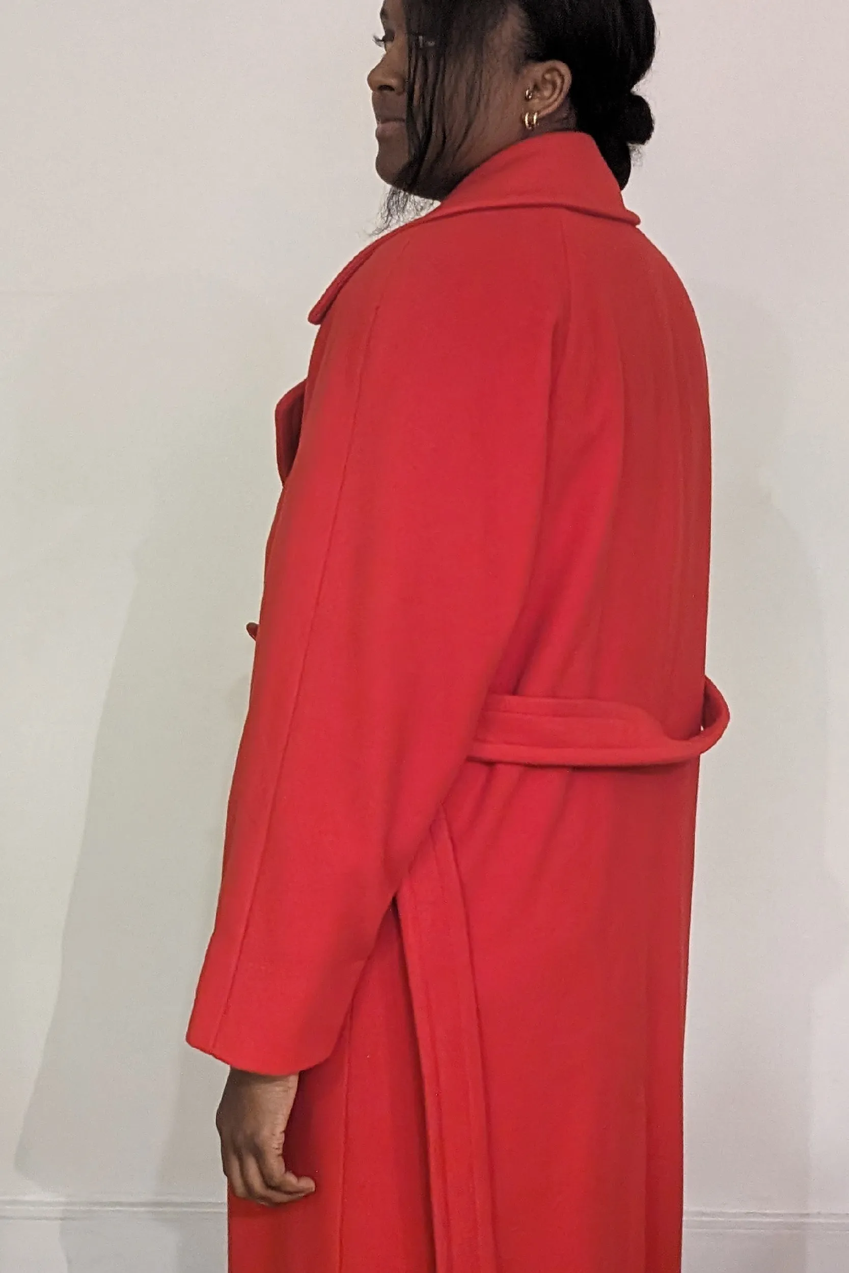 VINTAGE RED CASHMERE BLEND COAT