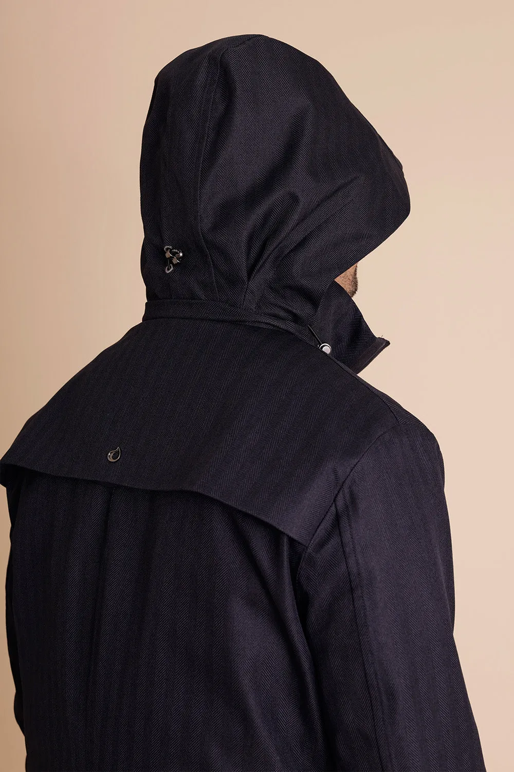 Waterproof Men's Parka 2.0 - Navy Herringbone