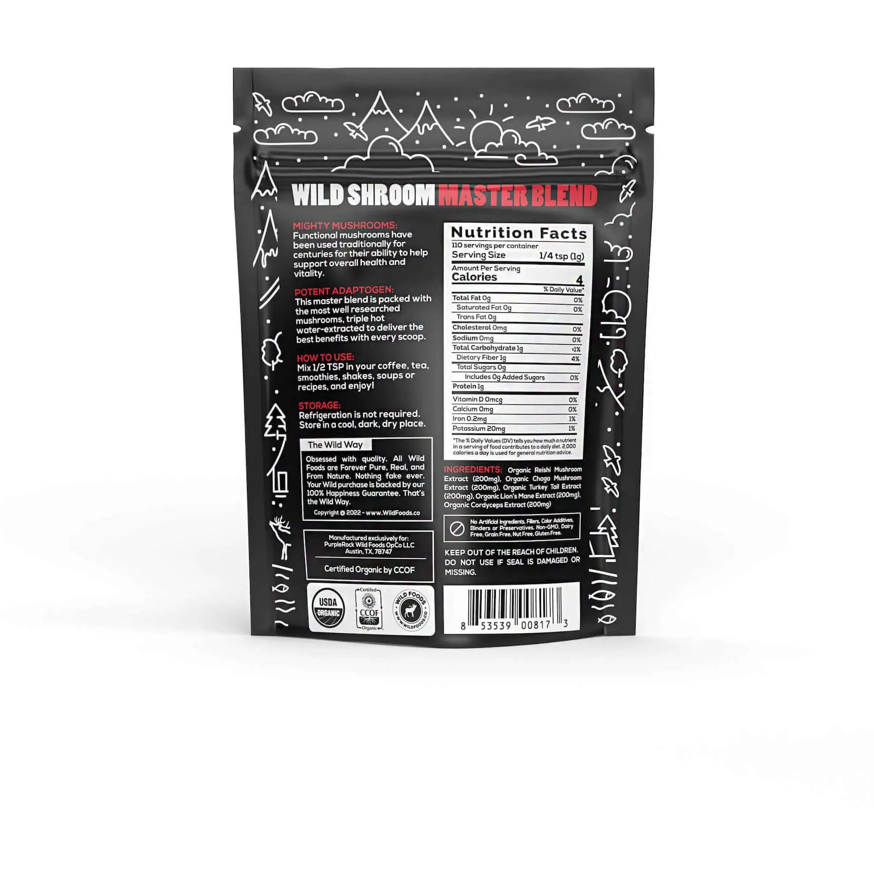 Wholesale - Master Shrooms Five Mushrooms Blend - Adaptogens   Prebiotic Powerhouse