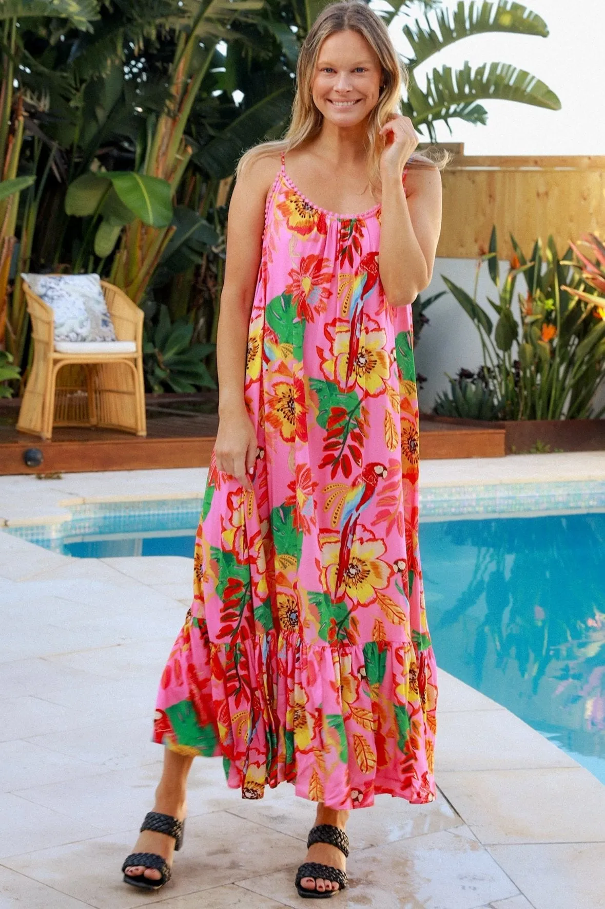 WILD POPPY SLIP MAXI DRESS PINK