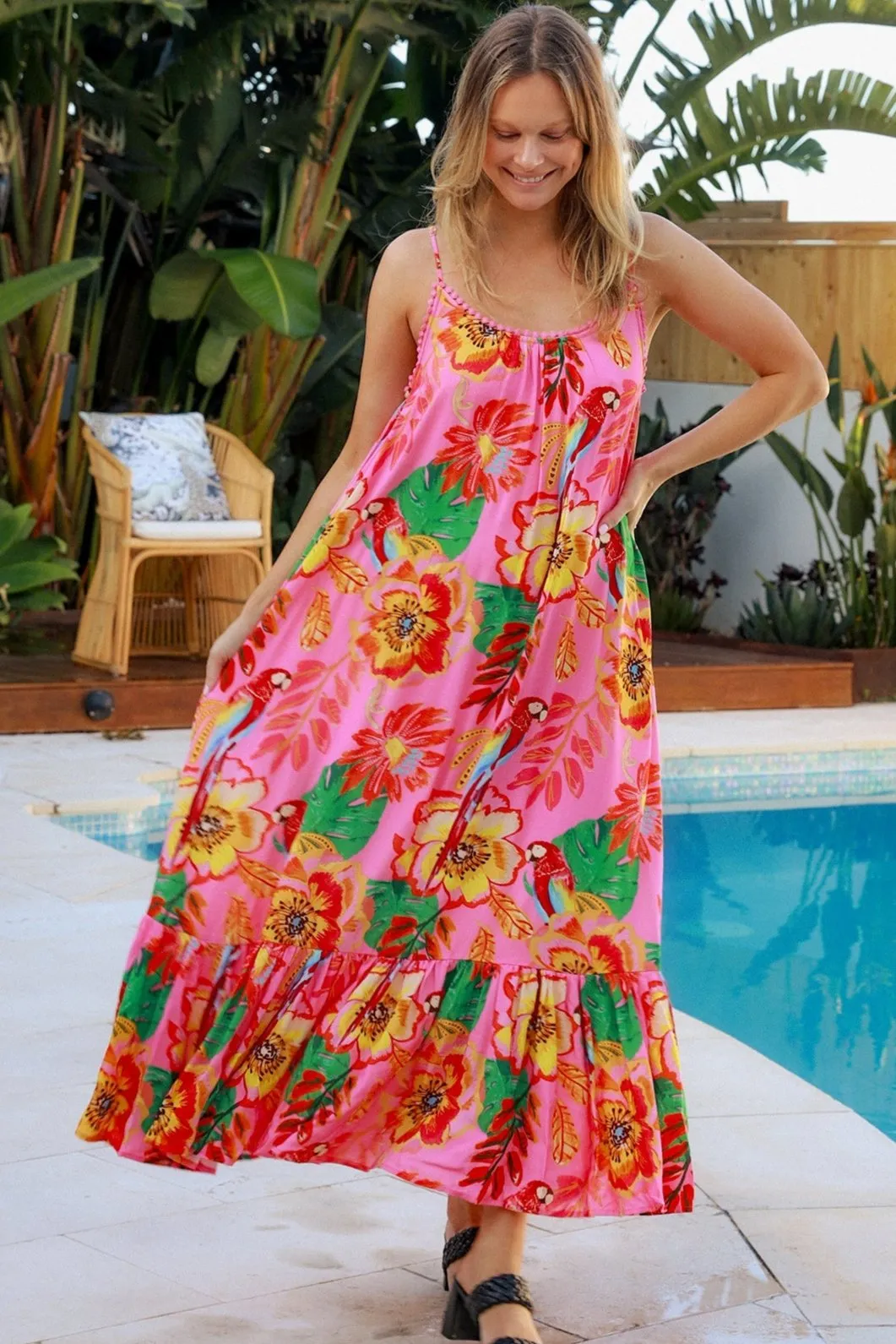 WILD POPPY SLIP MAXI DRESS PINK