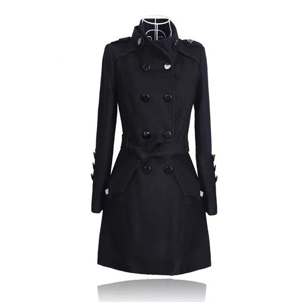 Women New Fashion Spring Winter Autumn Loose Long Sleeve Jacket Coat Outerwear Casual Wool Coat Women Jacket Pockets Windbreaker Cardigan Motorcycle Coat Outerwear