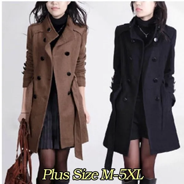 Women New Fashion Spring Winter Autumn Loose Long Sleeve Jacket Coat Outerwear Casual Wool Coat Women Jacket Pockets Windbreaker Cardigan Motorcycle Coat Outerwear