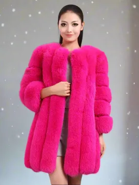 Women's Cozy Luxury Faux Fur Coat – Warm & Stylish