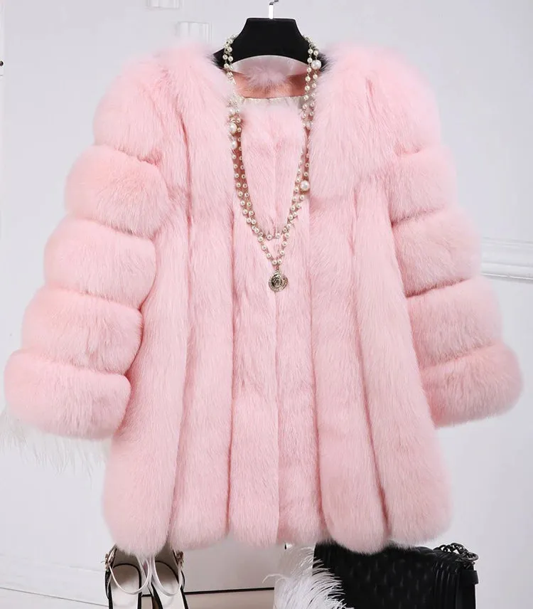 Women's Cozy Luxury Faux Fur Coat – Warm & Stylish