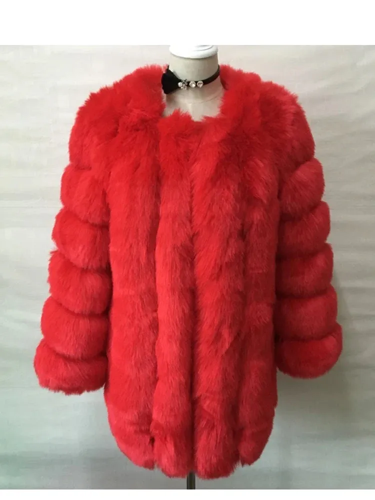 Women's Cozy Luxury Faux Fur Coat – Warm & Stylish