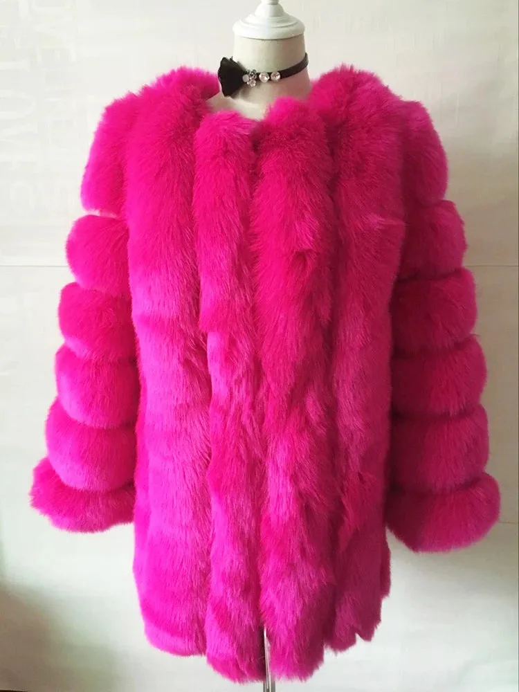 Women's Cozy Luxury Faux Fur Coat – Warm & Stylish