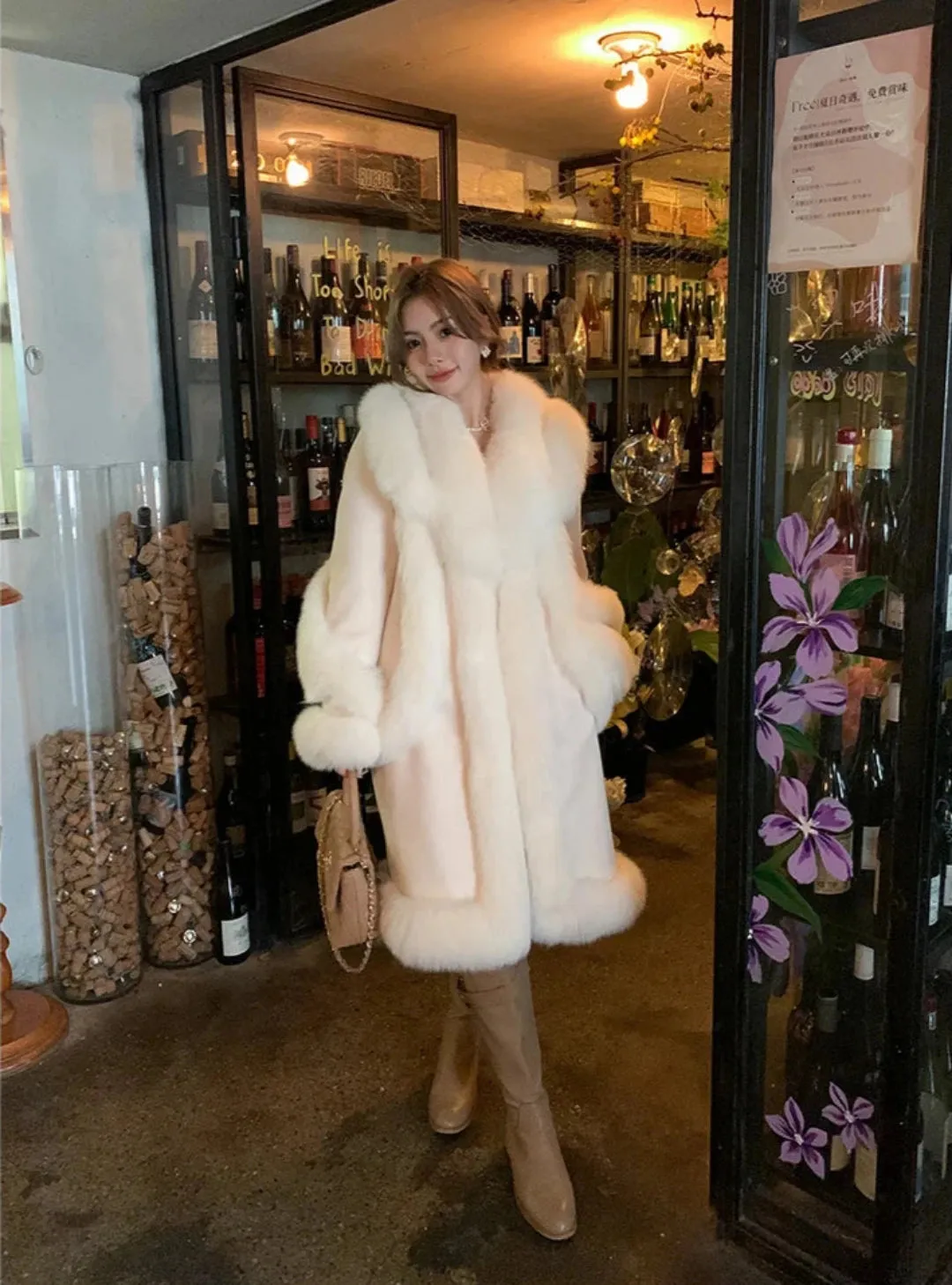 Women's Long Warm Faux Fur Coat