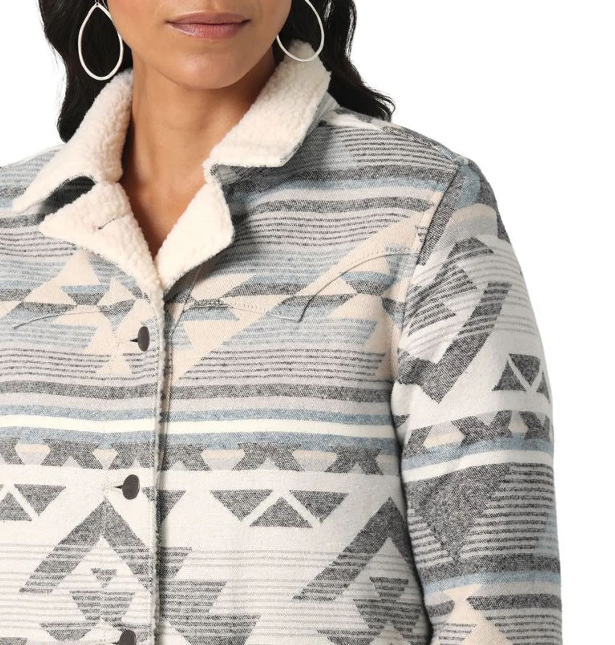 Wrangler Women Sherpa Lined Southwestern Barn Jacket